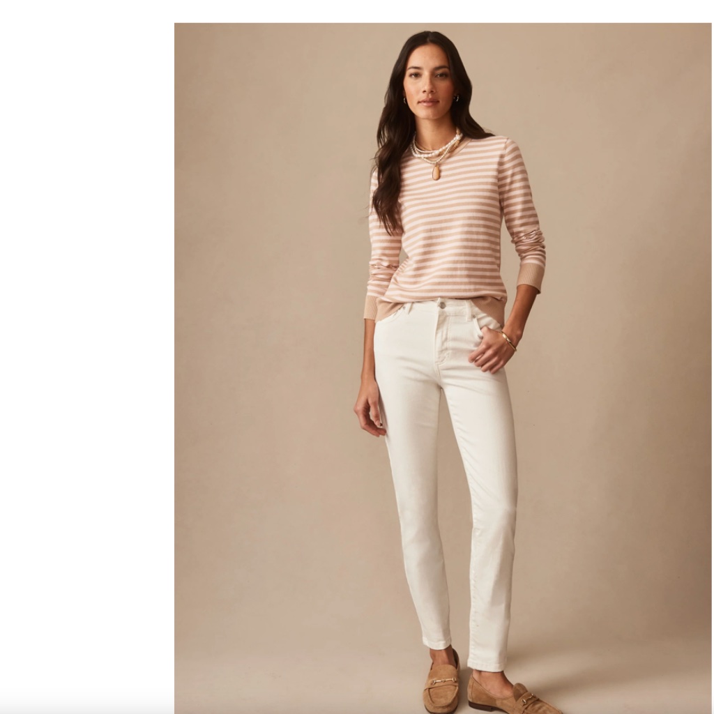 J. Mclaughlin Women's Stretch Jeans Size 2 Cream Beige